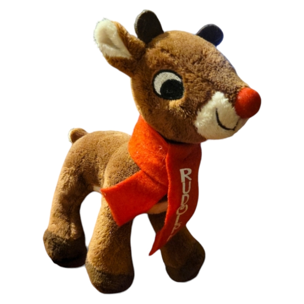 Vtg Rudolph The Red Nose Reindeer Stuffed Animal Deer Christmas